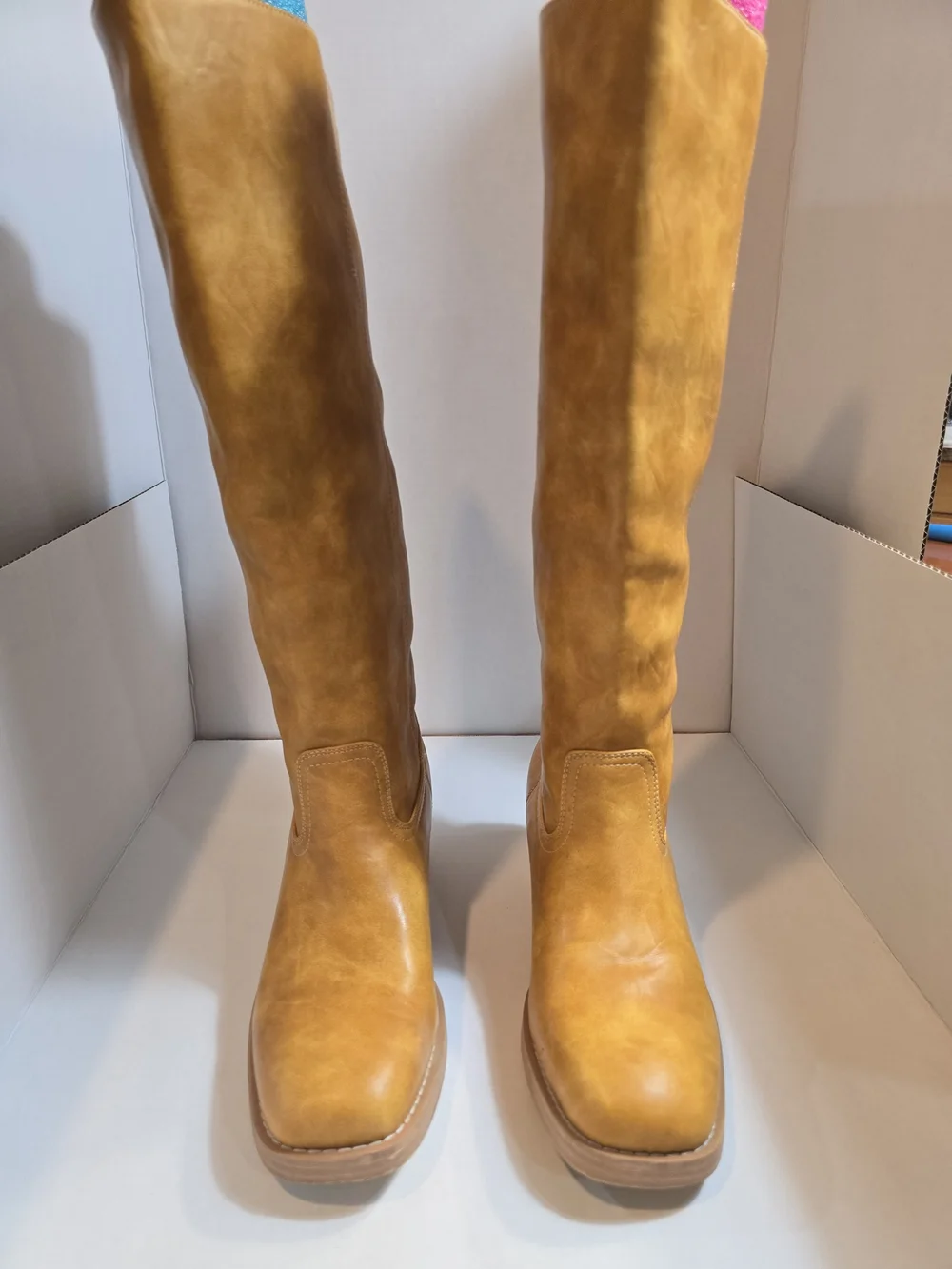 Women’s Tall Riding Boots in Tan - Classic Leather Look